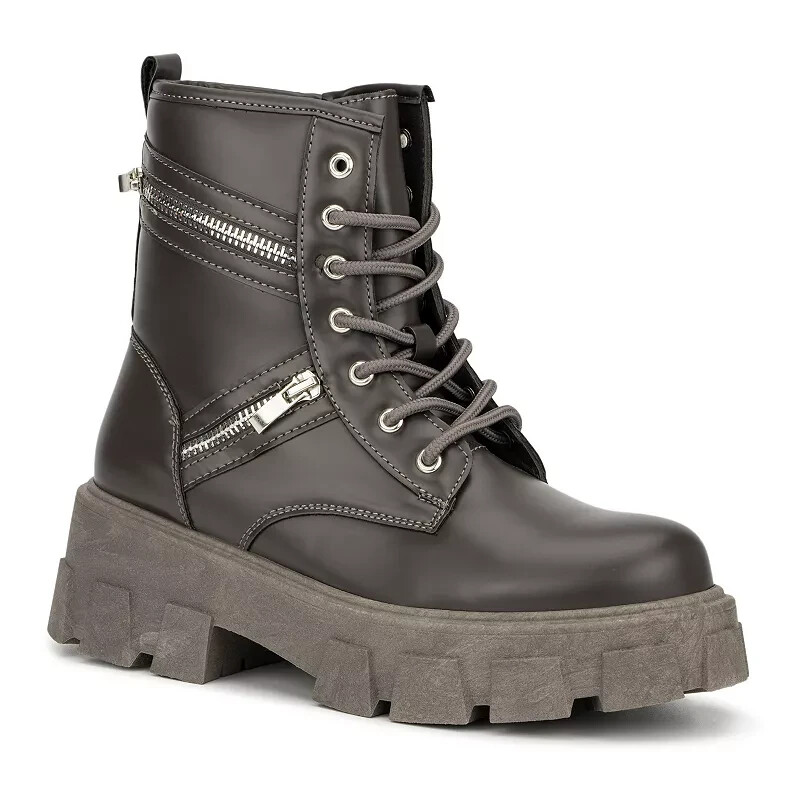 Olivia Miller Alexa Grey Combat Boots Women’s Size 10 NEW