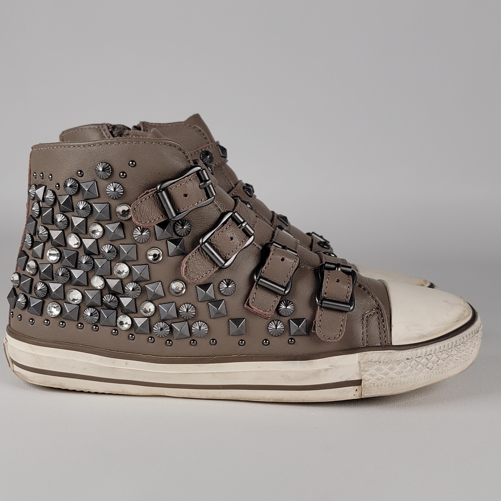 Viper Brown Leather Sneaker Stud Buckle Zip Punk Goth Street Party Go Women’s 36