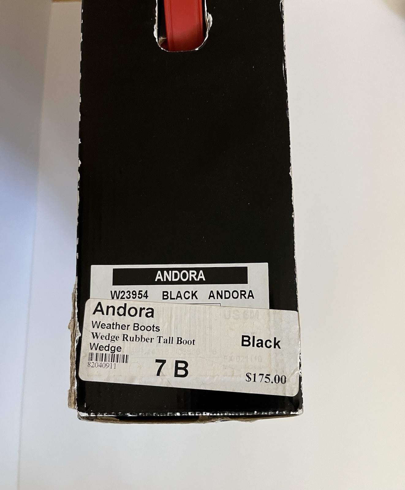 Hunter Andora Black Rain Boots Womens 7 Tall Wedge Heel Buckle Waterproof 23954