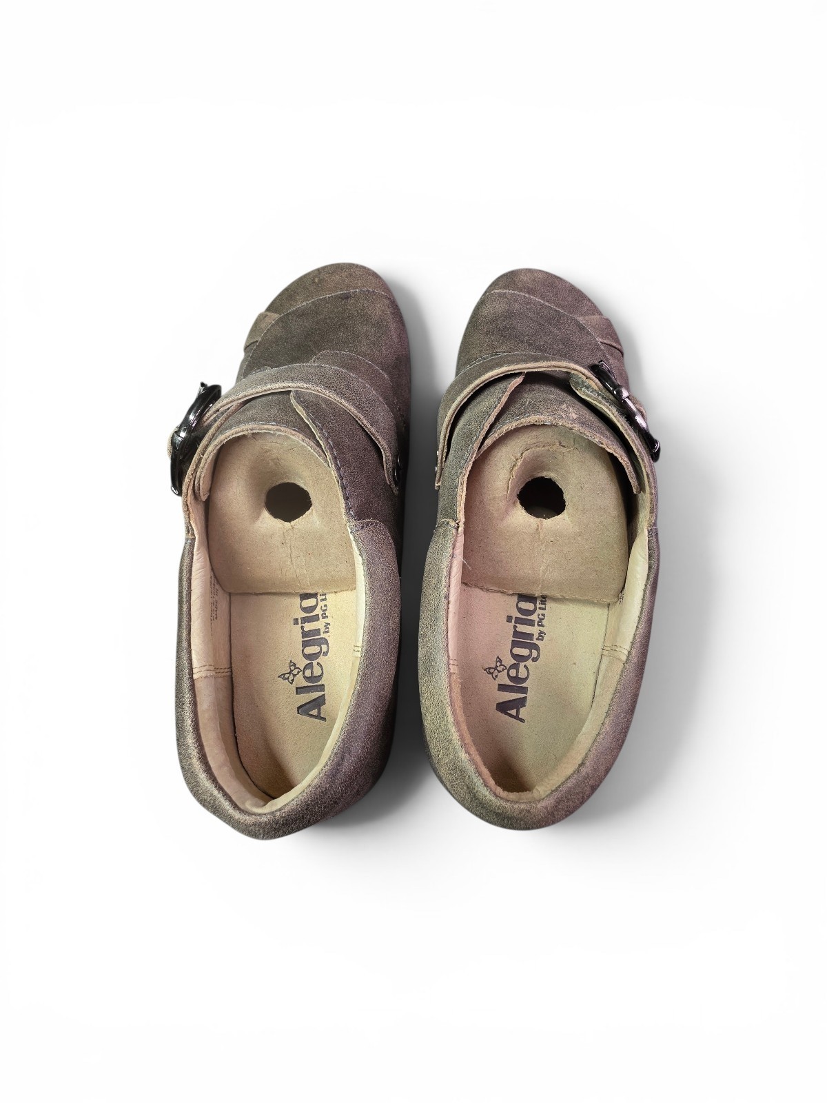Alegria Khloe Drifted Brown Gray Leather Clogs Professional Comfort Shoes NWOB