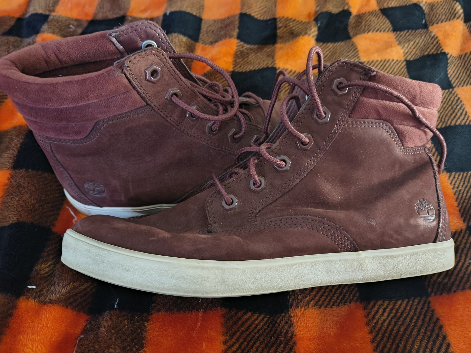 Timberland ReBOTL Burgundy Leather Ankle Bootie Lace-Up Cushioned US 8.5