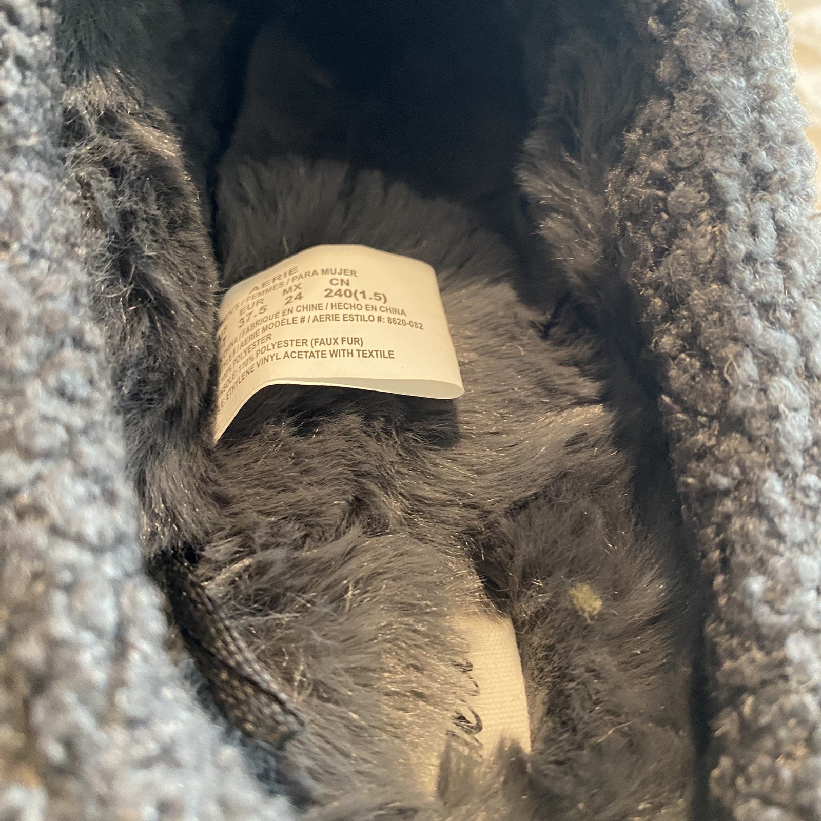 AERIE Women’s Soft Comfortable Grey Sherpa Scuff Slippers sz 7 NWT