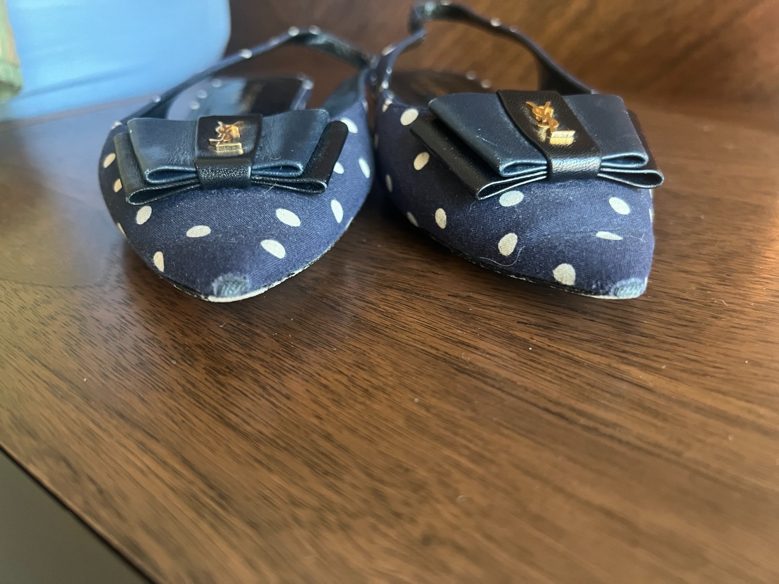 Saint Laurent Anais polka dot slingback ballet flat size 36