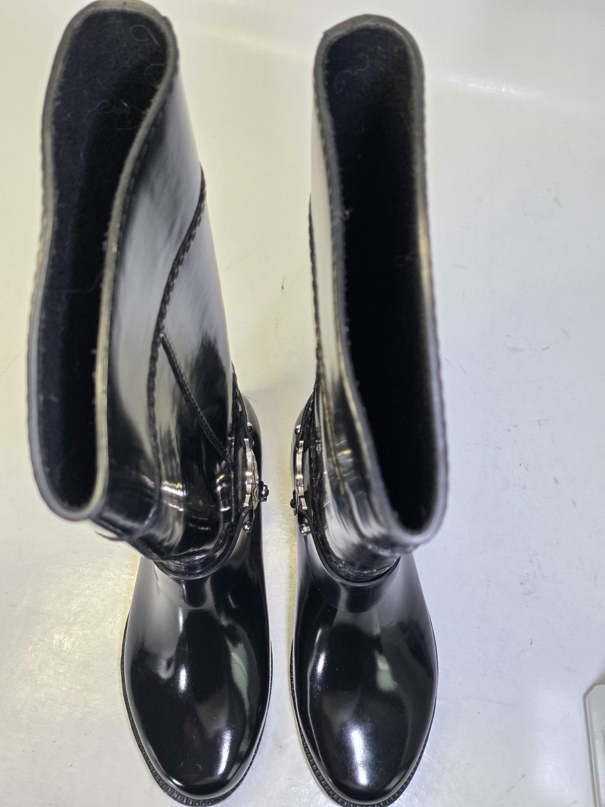 Michael Kors MK Women’s Rain Boots Size 6 M Black Tall Waterproof Rubber Riding
