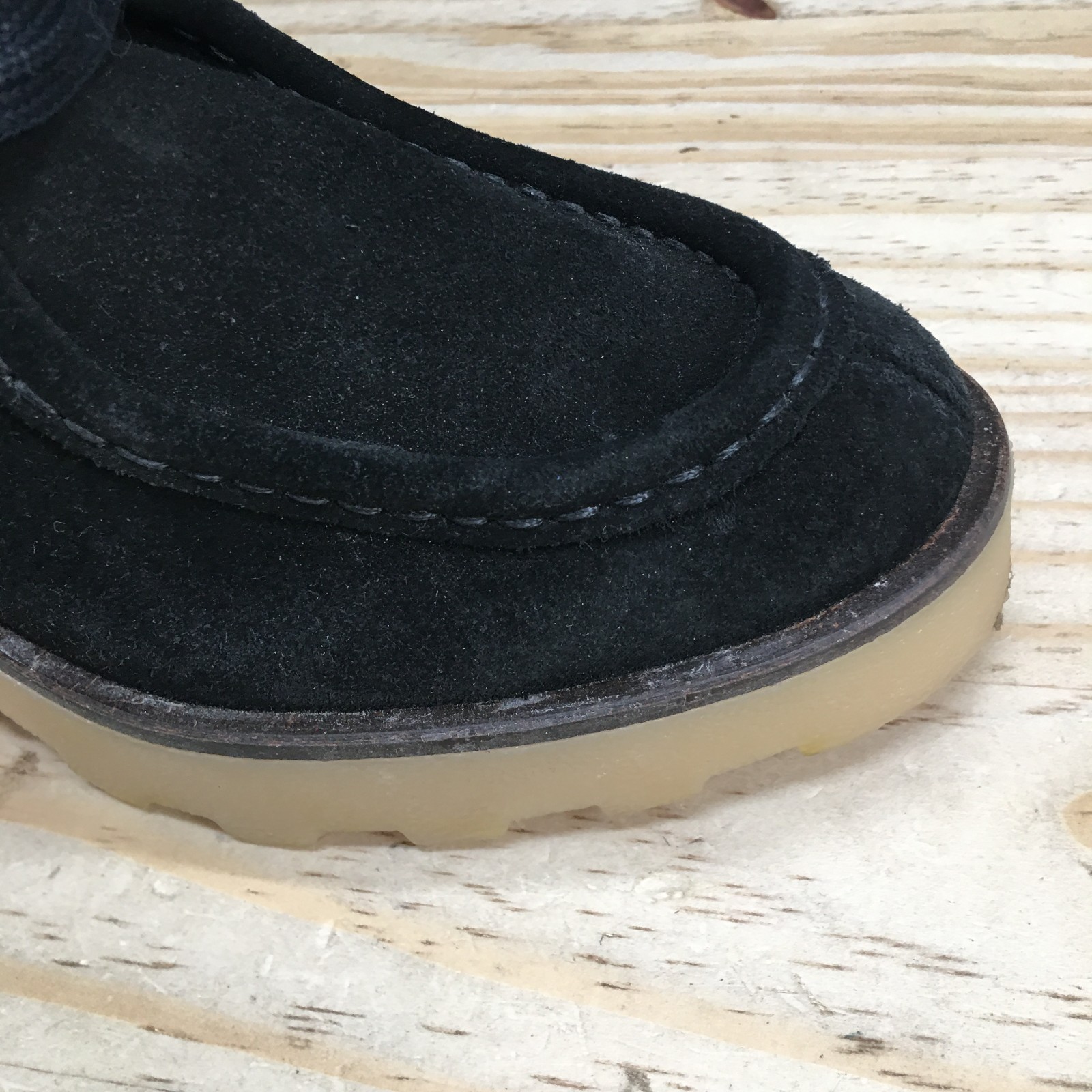 Clarks Originals Boots Womens 6 M Wallabee Block Lugsole Moc Bootie Black Suede