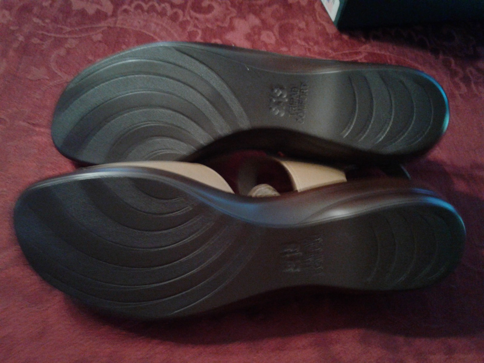 SAS Tabby Slingback Tripad Comfort Sandal Caramel Leather Women Size 9.5 N w/box