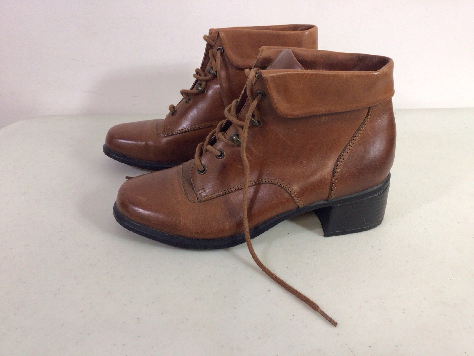 Michel Vintage Saddle Leather Ankle Boots Y2K Womens 8