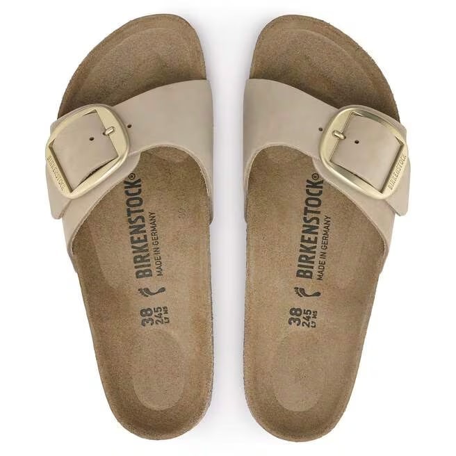 Birkenstock Madrid Big Buckle Women’s Sandcastle/Old Rose Nubuck Leather Sandals