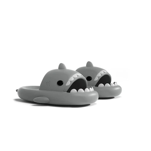 Hello Slippers Shark Slides (Light Gray) 4.5-6