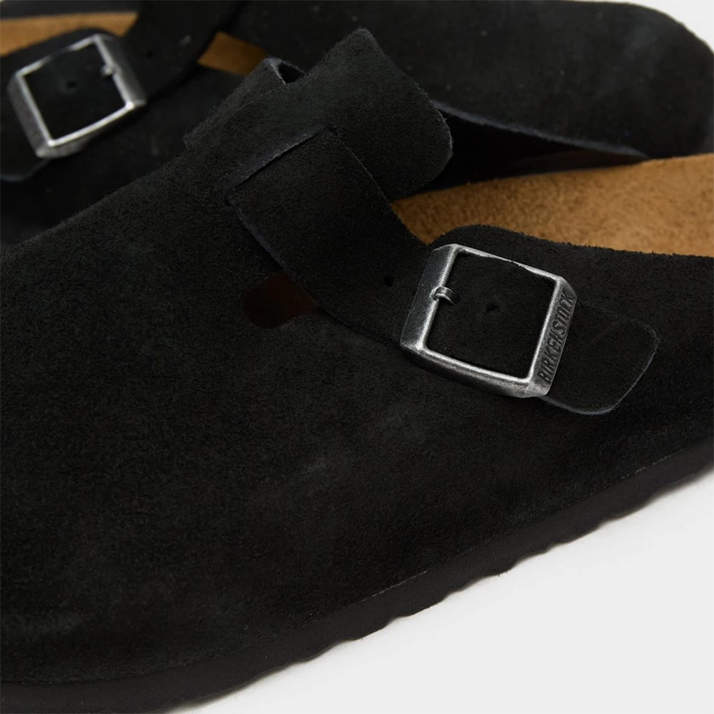 Birkenstock Boston Black Suede Soft Footbed Men’s and Women’s Shoes New with Box