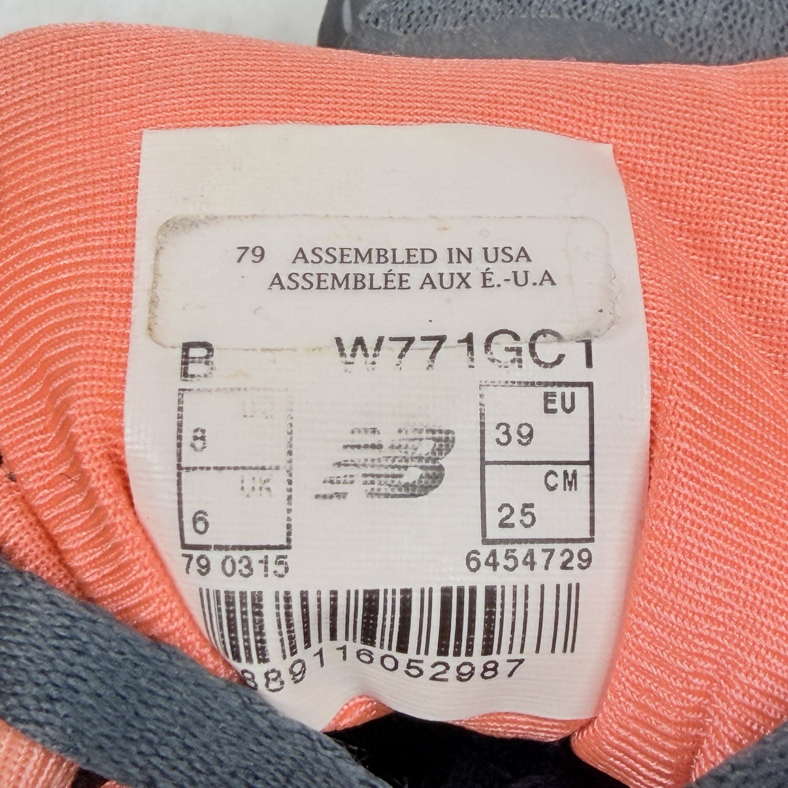 New Balance 771 Cush Running Shoe Womens Size 8 Black Salmon