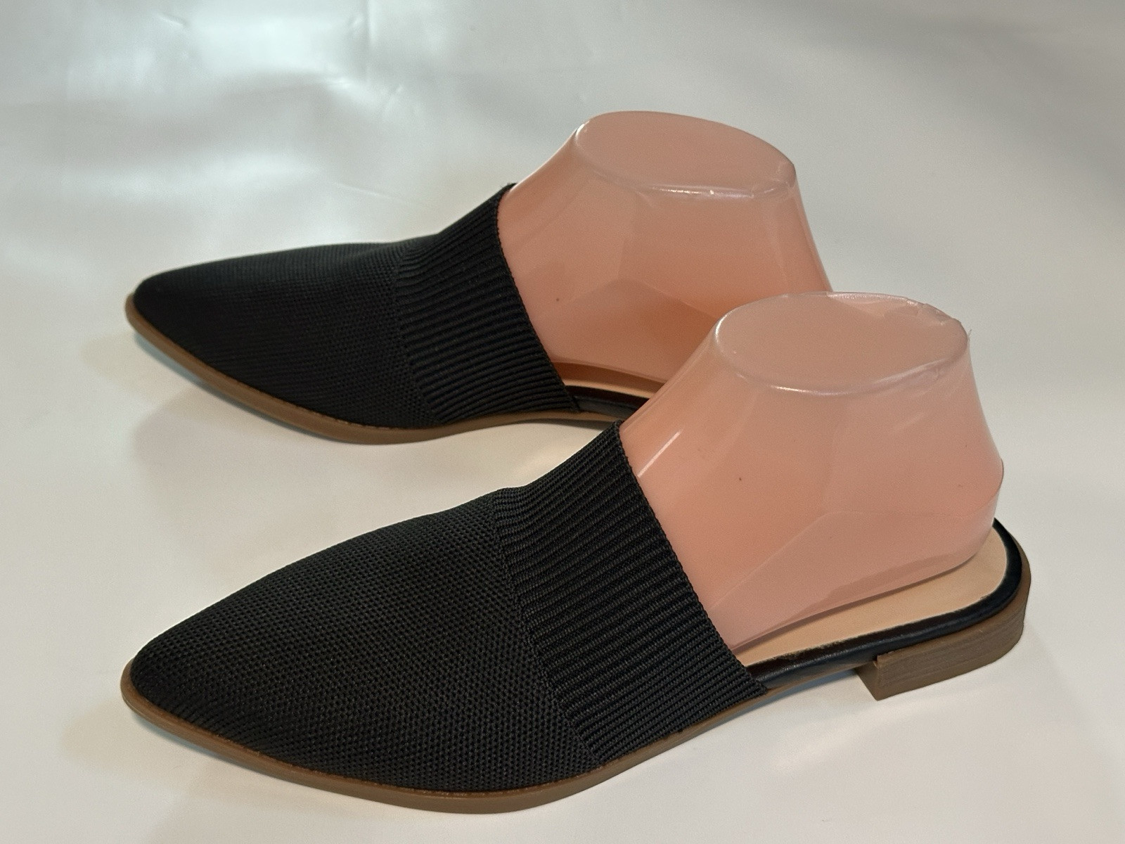 STEVEN New York Slip On Mule Sz 7.5 Black Knit Pointed Toe Flats