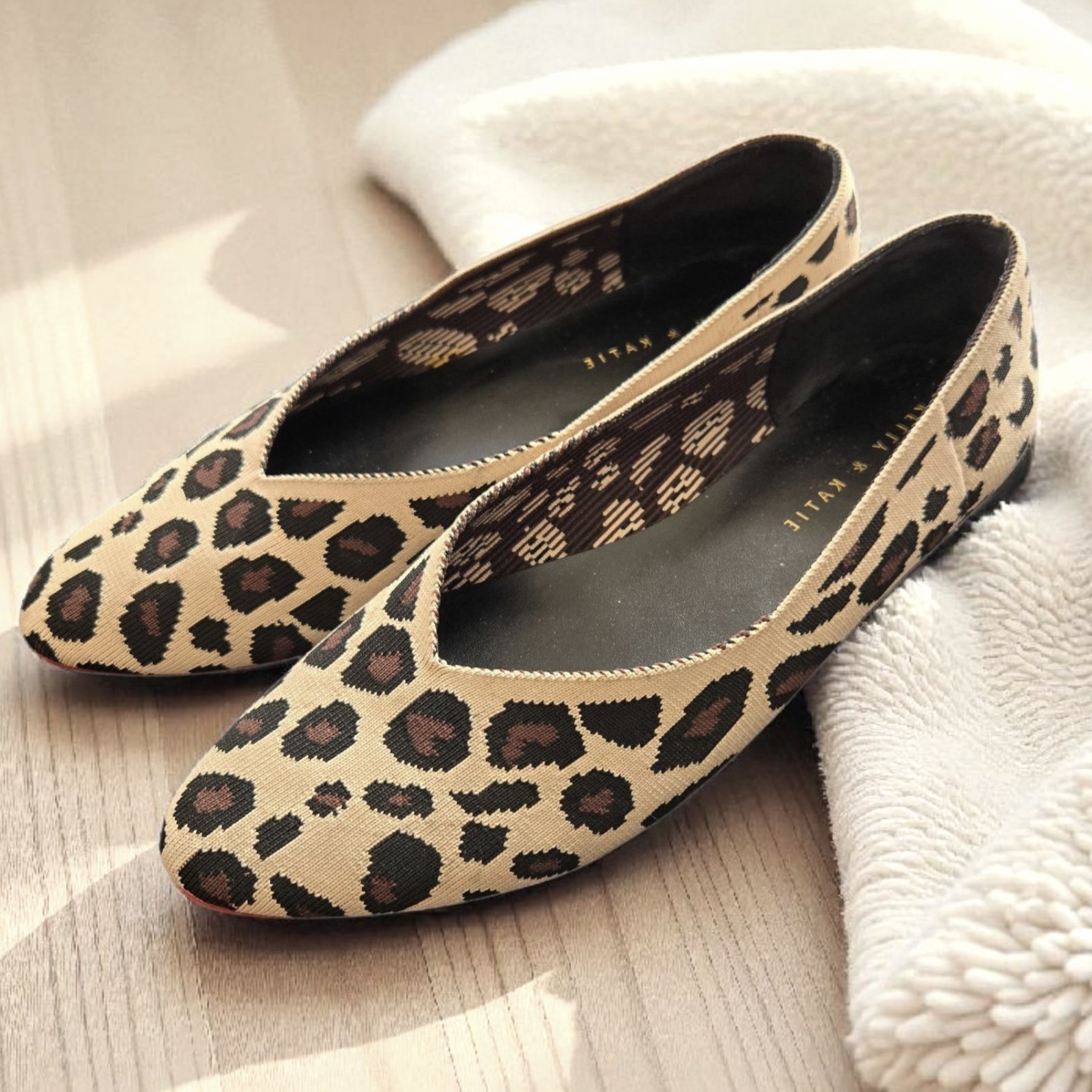 Animal Print Slip-ons Bohemian Casual Fabric Flats Neutral Kelly & Katie / 9.5