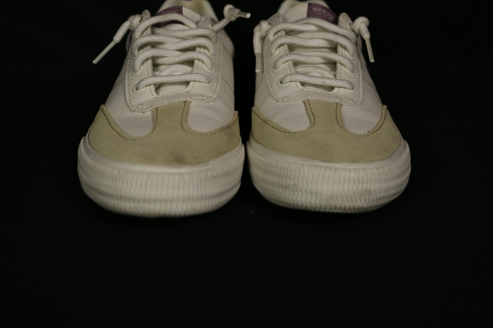 Sperry Pier Wave Refresh White Womens Casual Shoe Size 8 READ stains / blemishes