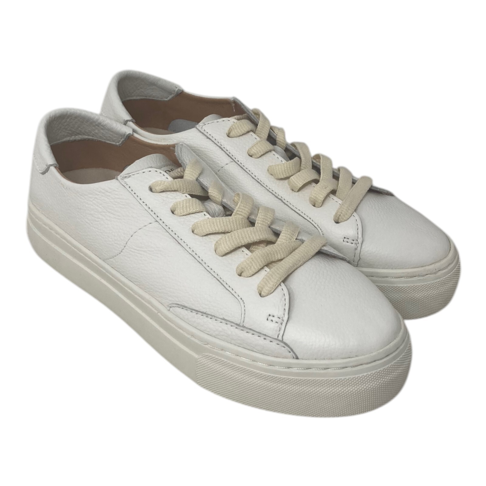 Soludos White Leather Sneakers Women’s Size 7 Ibiza Platform Shoes NEW
