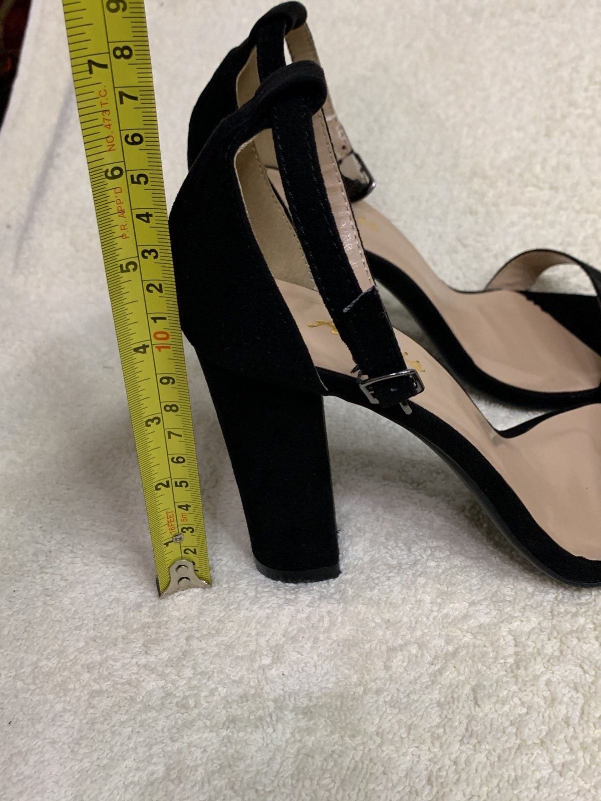 Black Heels For Women Open Toe Ankle Strap High Heels Size 7B