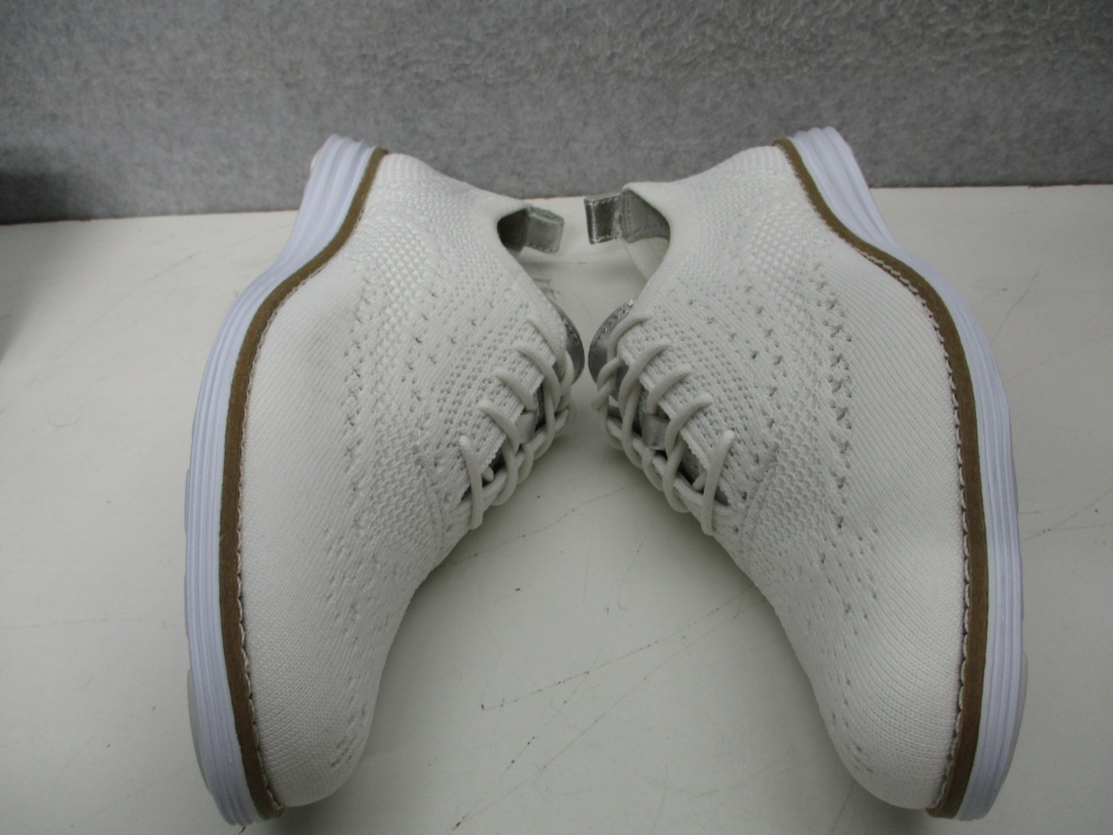 Cole Haan Womens Sz 8 B White OG Grand Stitchlite Wingtip Oxford Knit Shoes