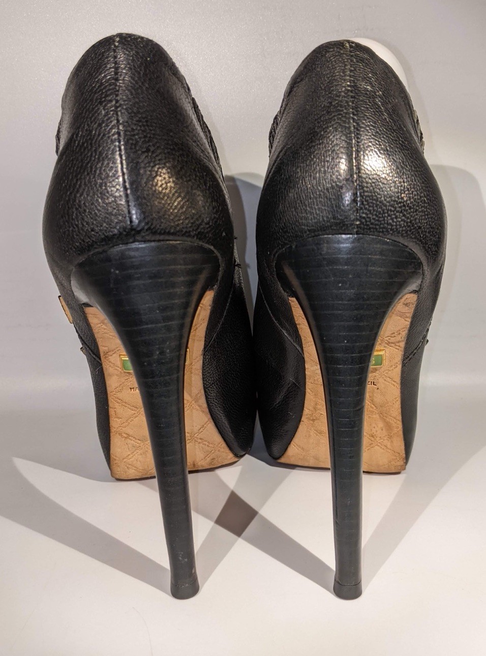 L.A.M.B. Gwen Stefani Sz 10 Blk King Triple Buckle Bootie Stiletto Heels Pumps