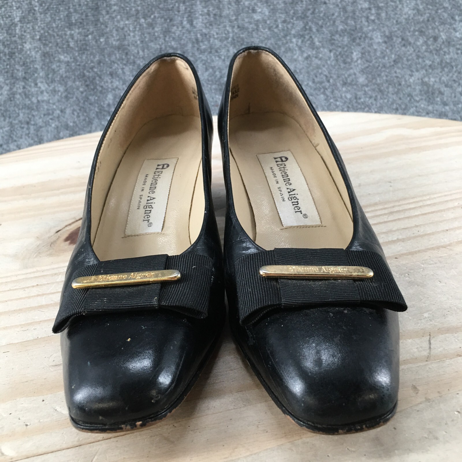 Etienne Aigner Pumps Womens 6.5N Black Savannah Slip On Casual Comfort Leather
