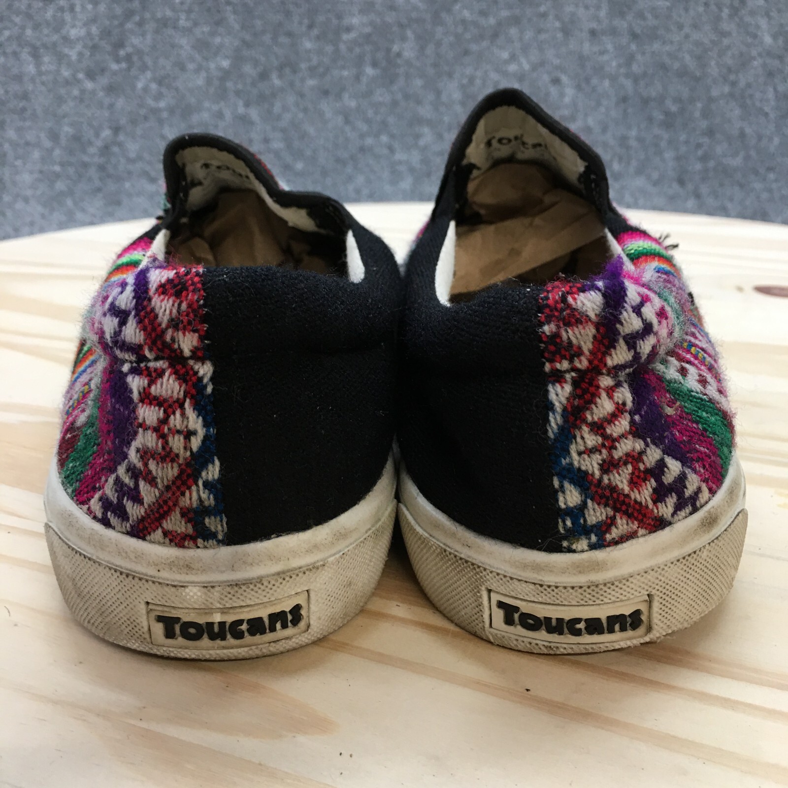 Toucans Shoes Mens 4 Womens 6 Inca Print Casual Slip On Loafer Flats Multicolor