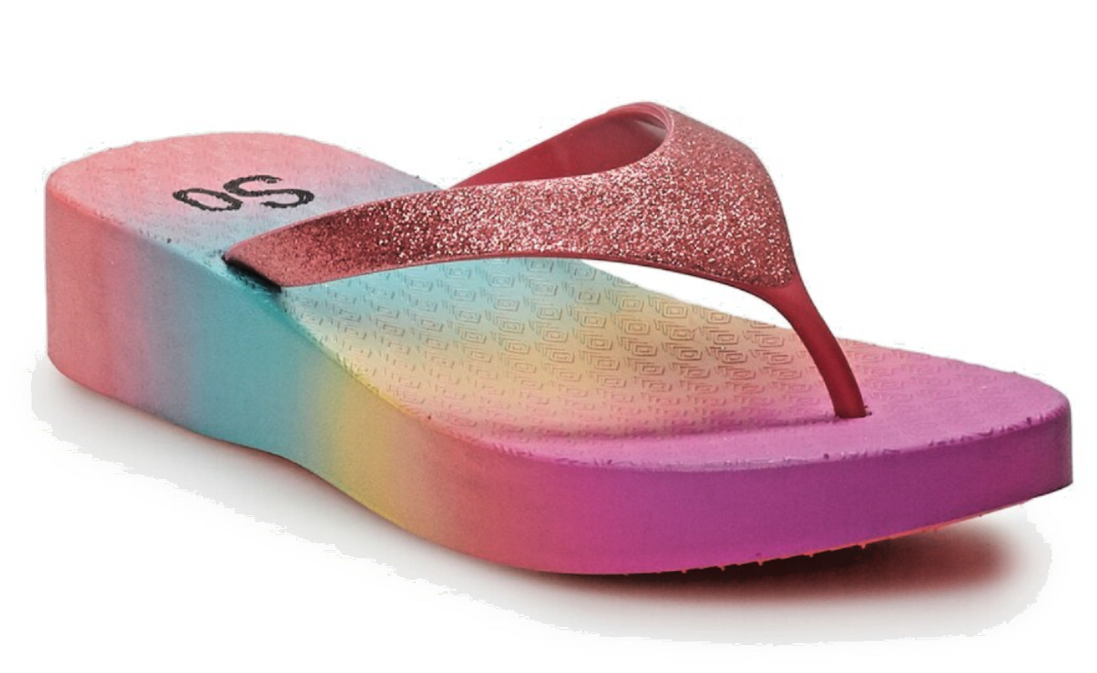 Red Pink Purple Sparkle GLITTER SANDALS FLIP FLOPS Misses 9 – 10 L or 11 XL NWT