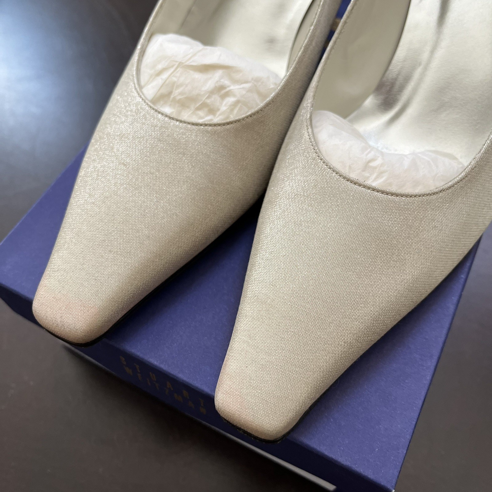 Stuart Weitzman Women’s Fable Oyster Sparkle Pumps Heels Shoes Sz 7.5