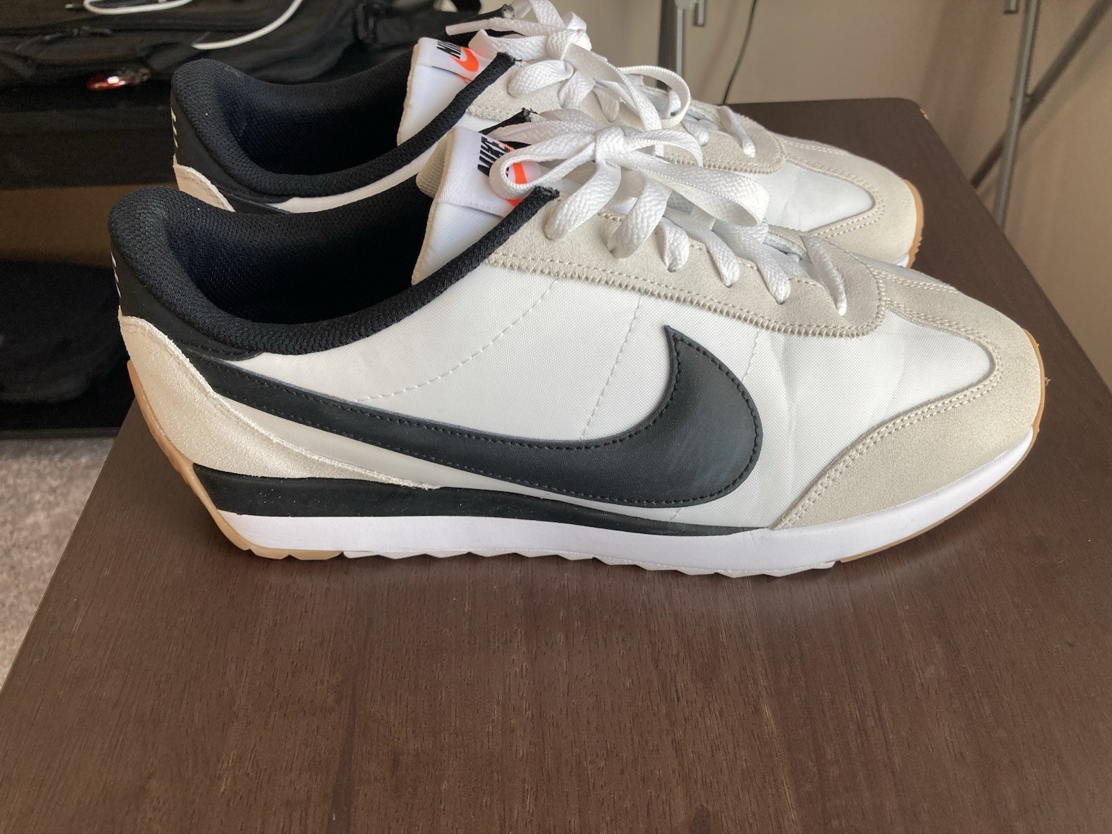 Nike White Black Orange Retro Runner Sneakers