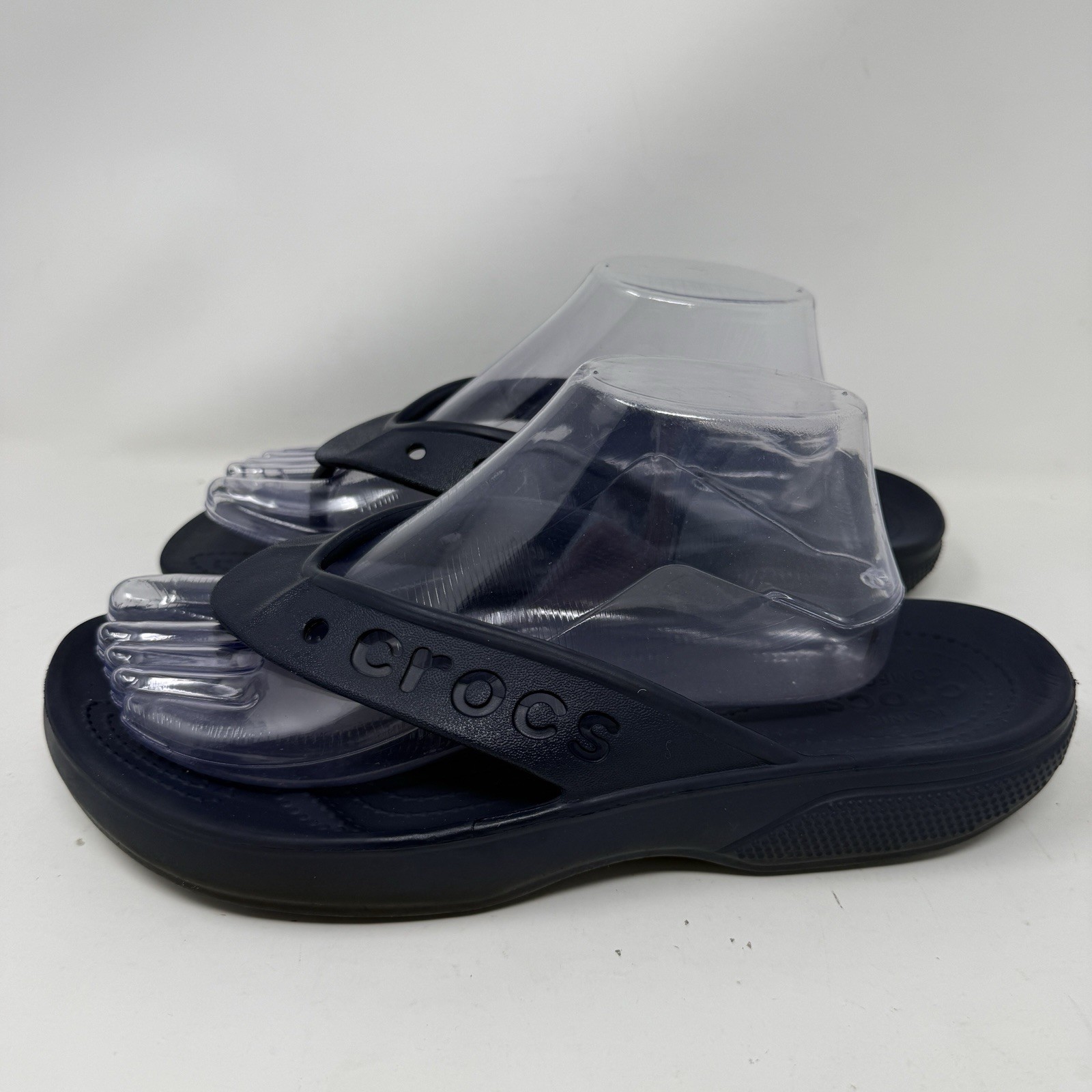 Crocs Baya Flip Flops Sandals Dark Blue Womens 9 / Mens 11 Thongs Shoe