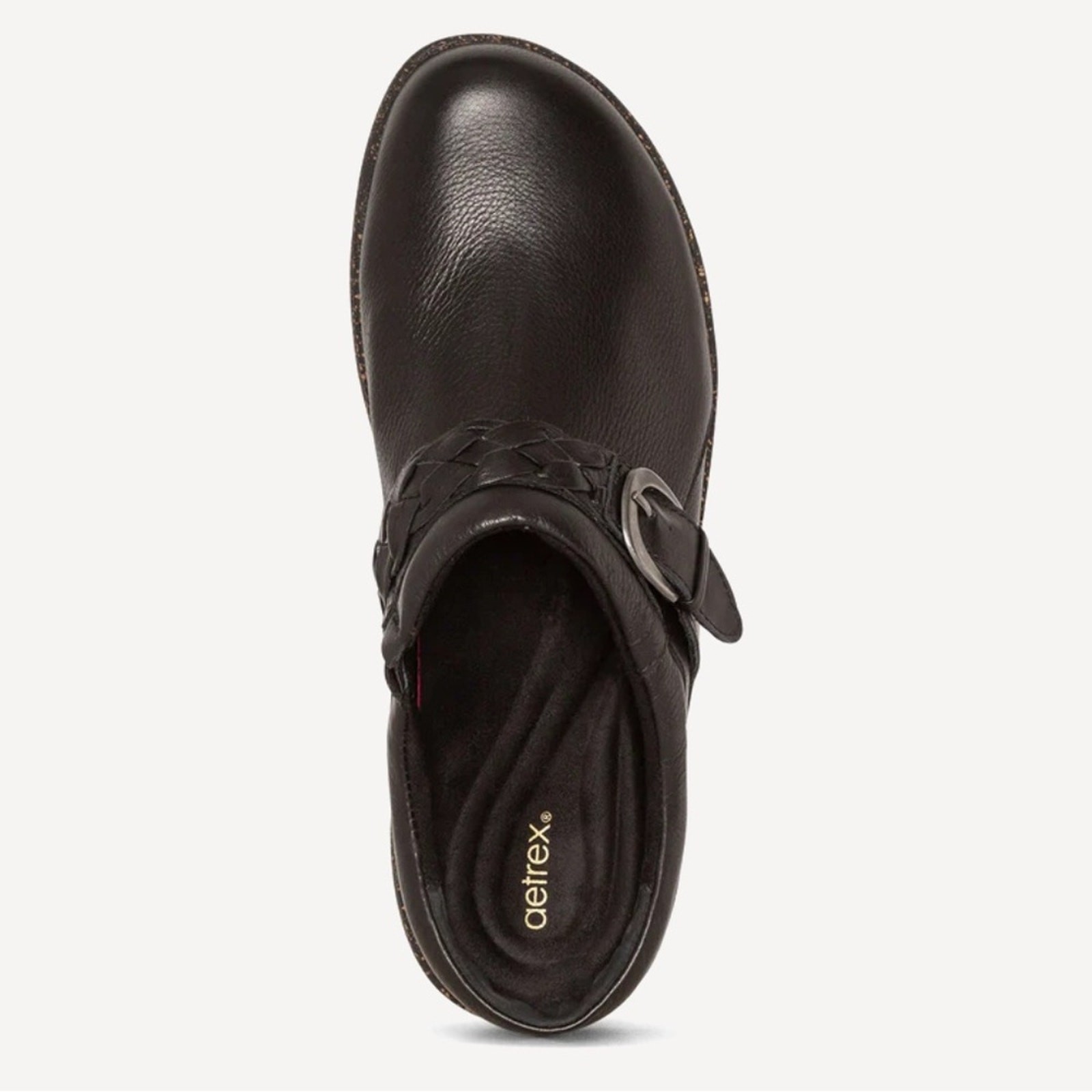 AETREX Libby Comfort Leather Clog – Black Size US6 – 6.5/EU36