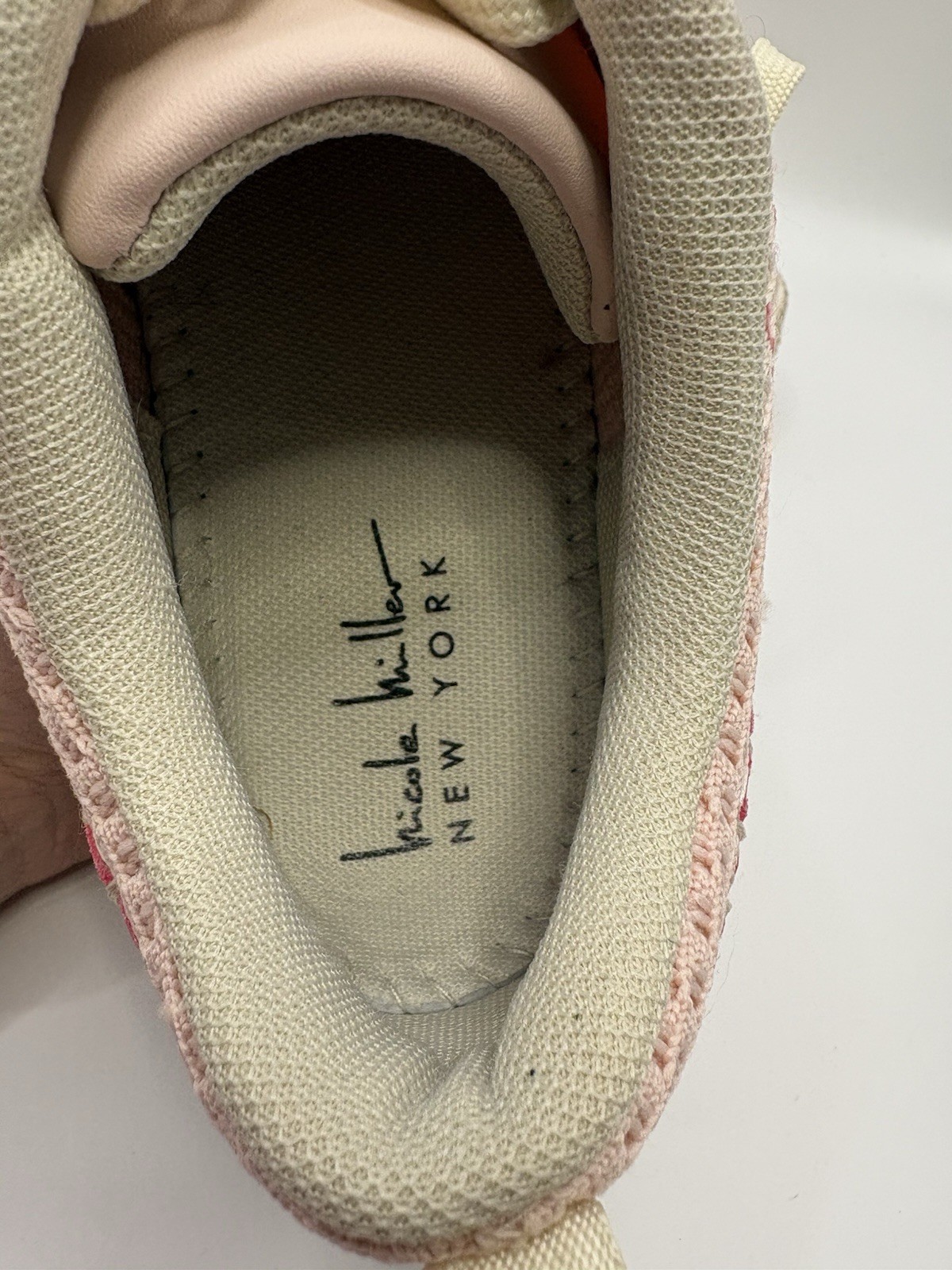 Pink Nicole Miller Brita Sneakers Shoes Women’s Woven Stitched 7.5