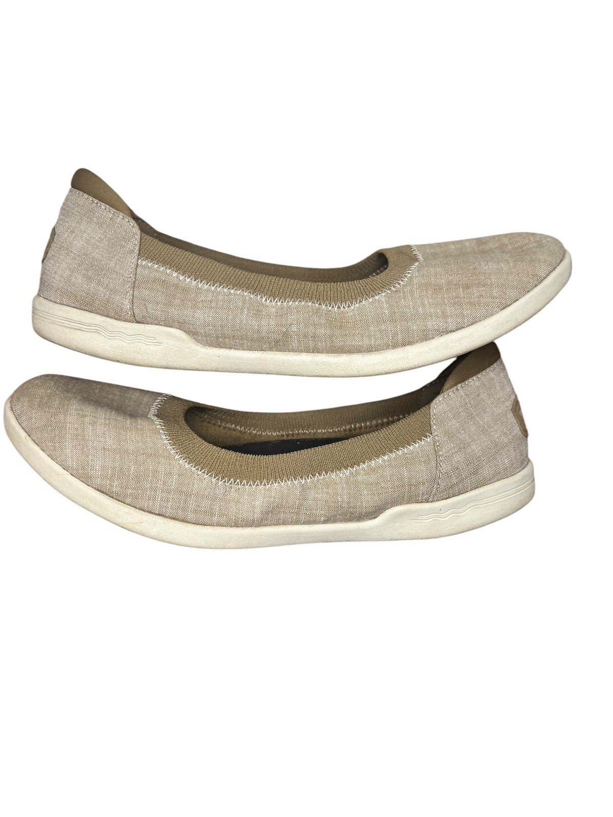 Hey Dude Savannah Women’s Size 7 Tan Classic Canvas Flats Shoes Casual Slip on