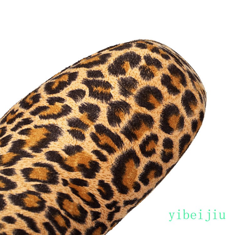 Retro Women’s Leopard Print Ankle Boots High Heel Platform Shoes Clubwear Pumps