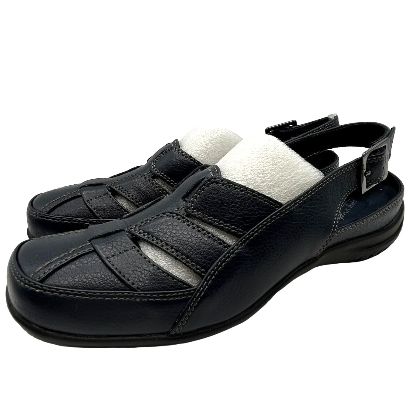 New Easy Street Comfort Wave Sandal Size 6 Faux Leather Fisherman Slingback NIB