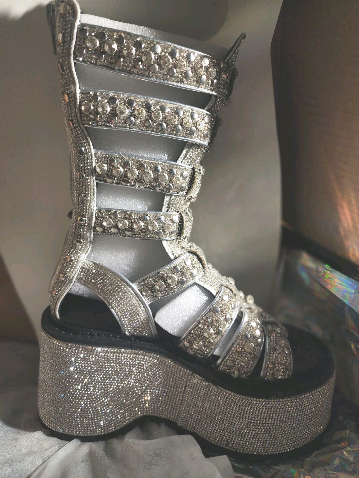 Platform Sandals Size 5M, Club, Doll’s Kill Platform Western Bling Gladiators