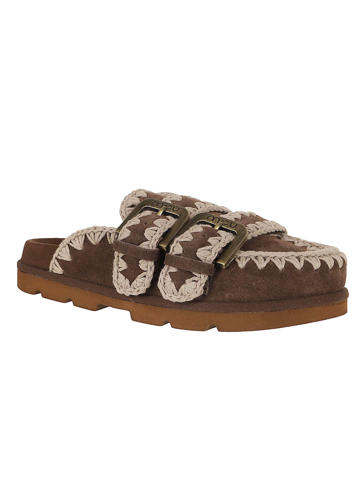 Mou Suede Leather Sabot Sandals IT 38 Women
