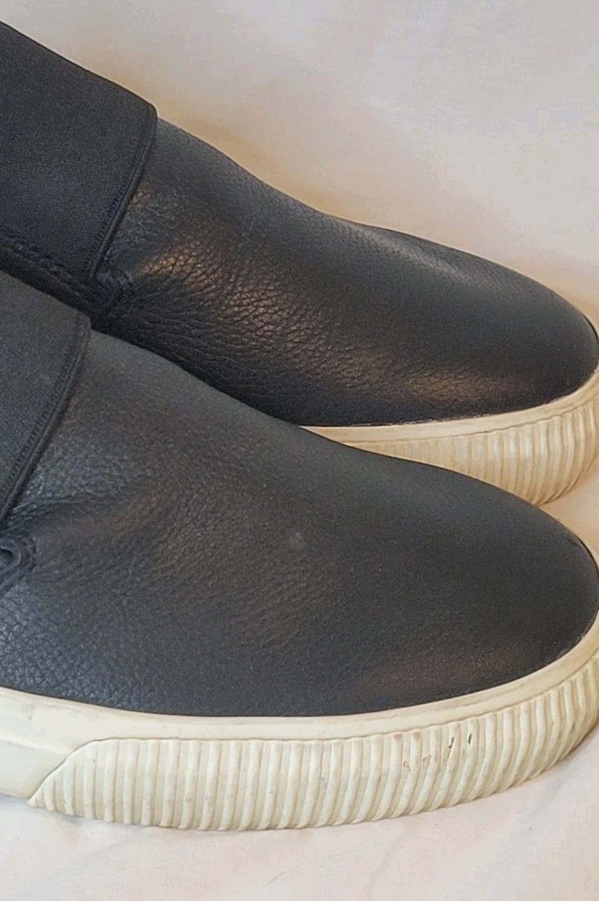Vince Black Leather Kirkland Slip On Fashion Sneakers Womens Size US 9.5M