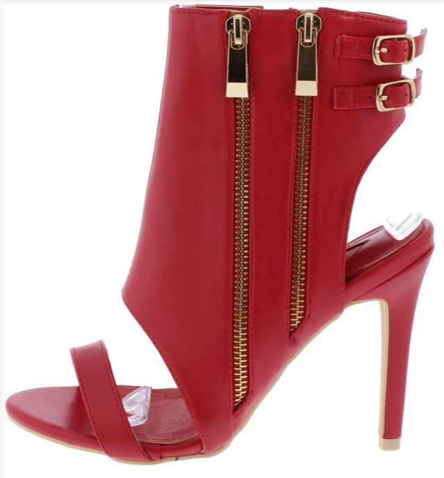 New Sexy Red Cut Out Zipper Silhouette Heels