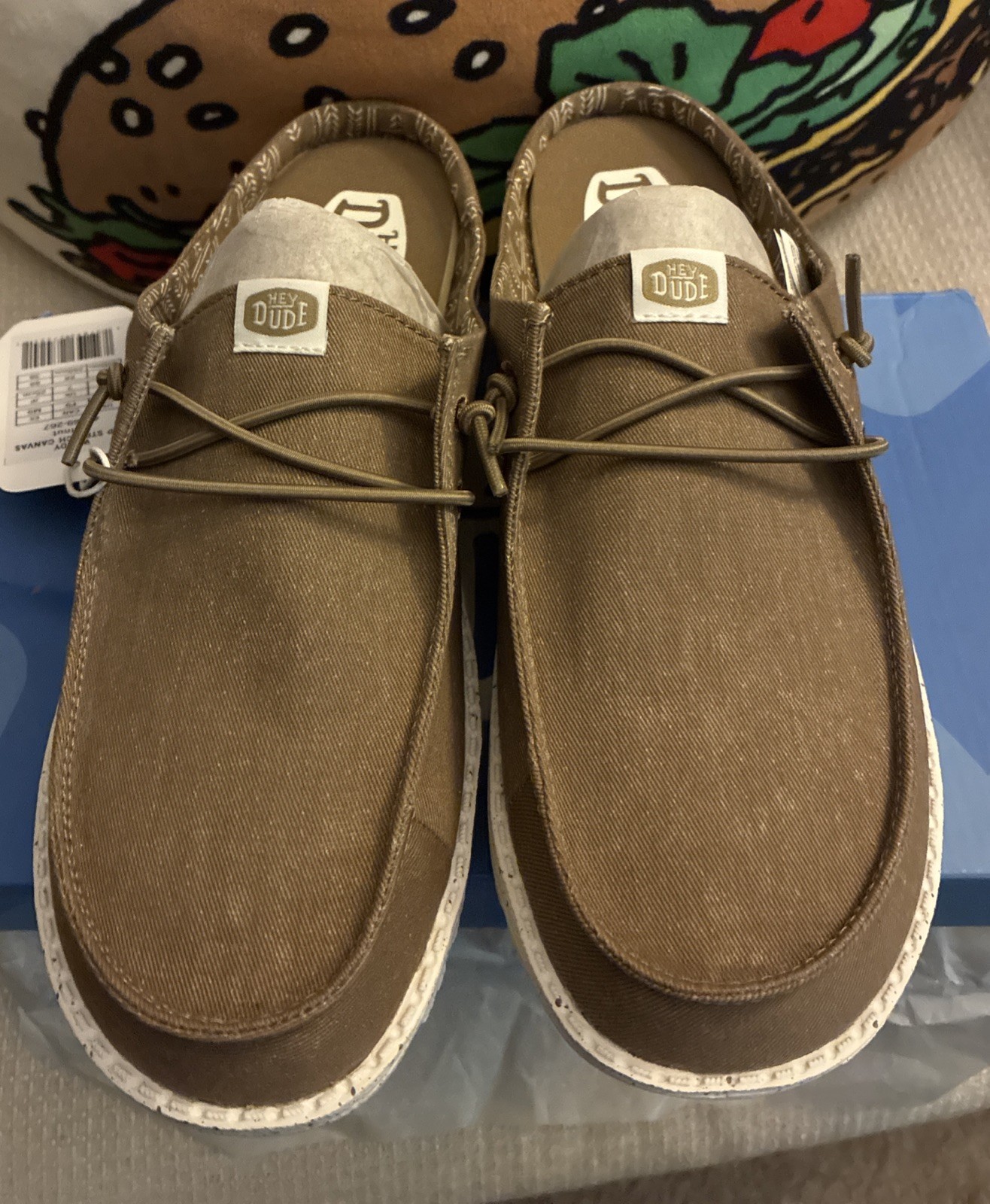 Hey Dude Wendy Stretch Canvas Walnut Women’s Size 9 Lightweight Slip-On