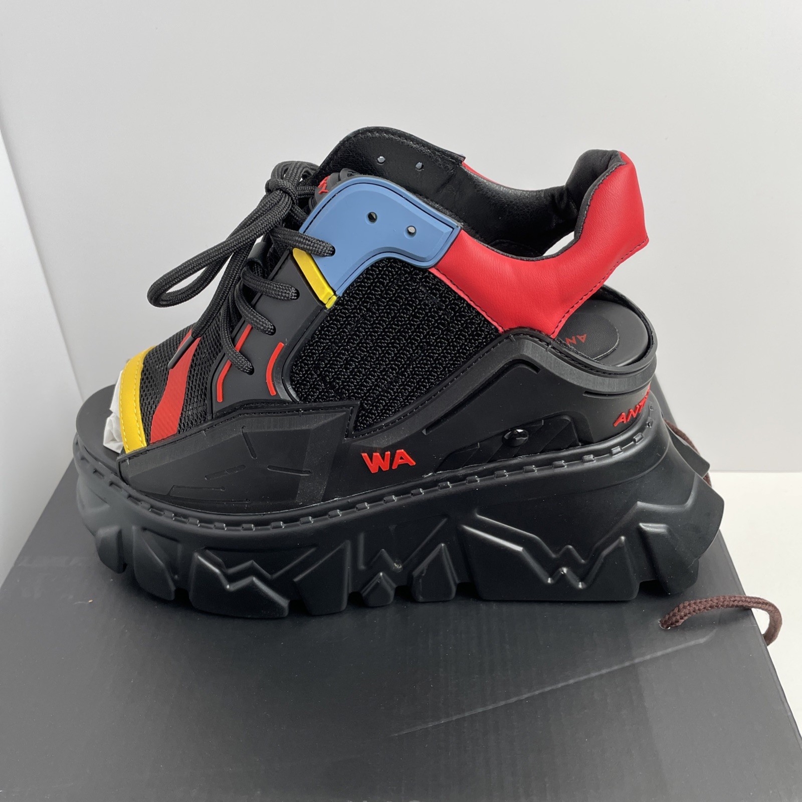 Anthony Wang Gooseberry 01 Gundam Wing Black Platform Wedge Sneakers US W 10