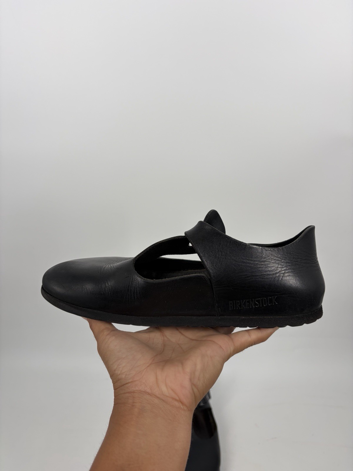 Rare Birkenstock Paris Black Leather Shoes T Strap Mary Janes EU 37 US 6 6.5