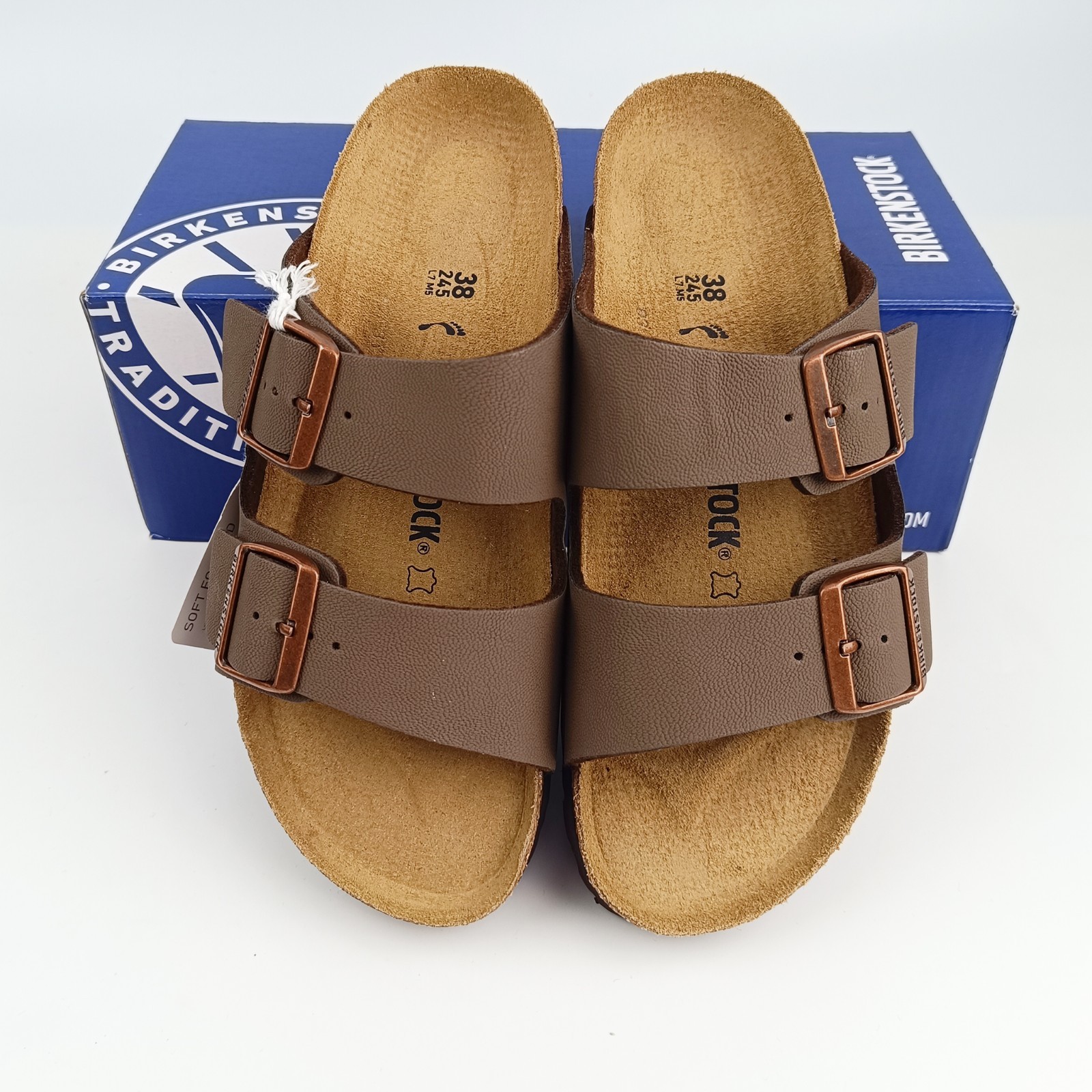 New Birkenstock Arizona Birkibuc Unisex Mocha Shoes EU37-45 With Packaging Box