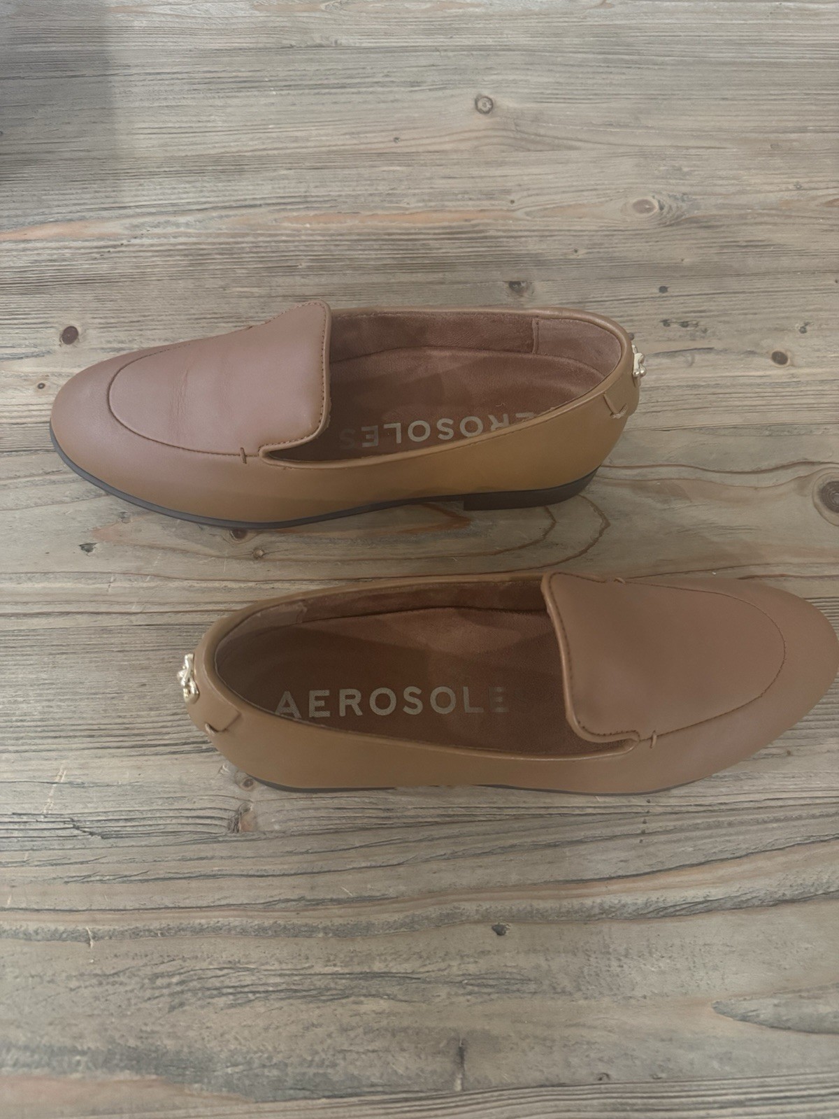 Aerosoles Wells Tan/Brown Leather Loafers, Size 6 1/2, New In Box, Retail $94