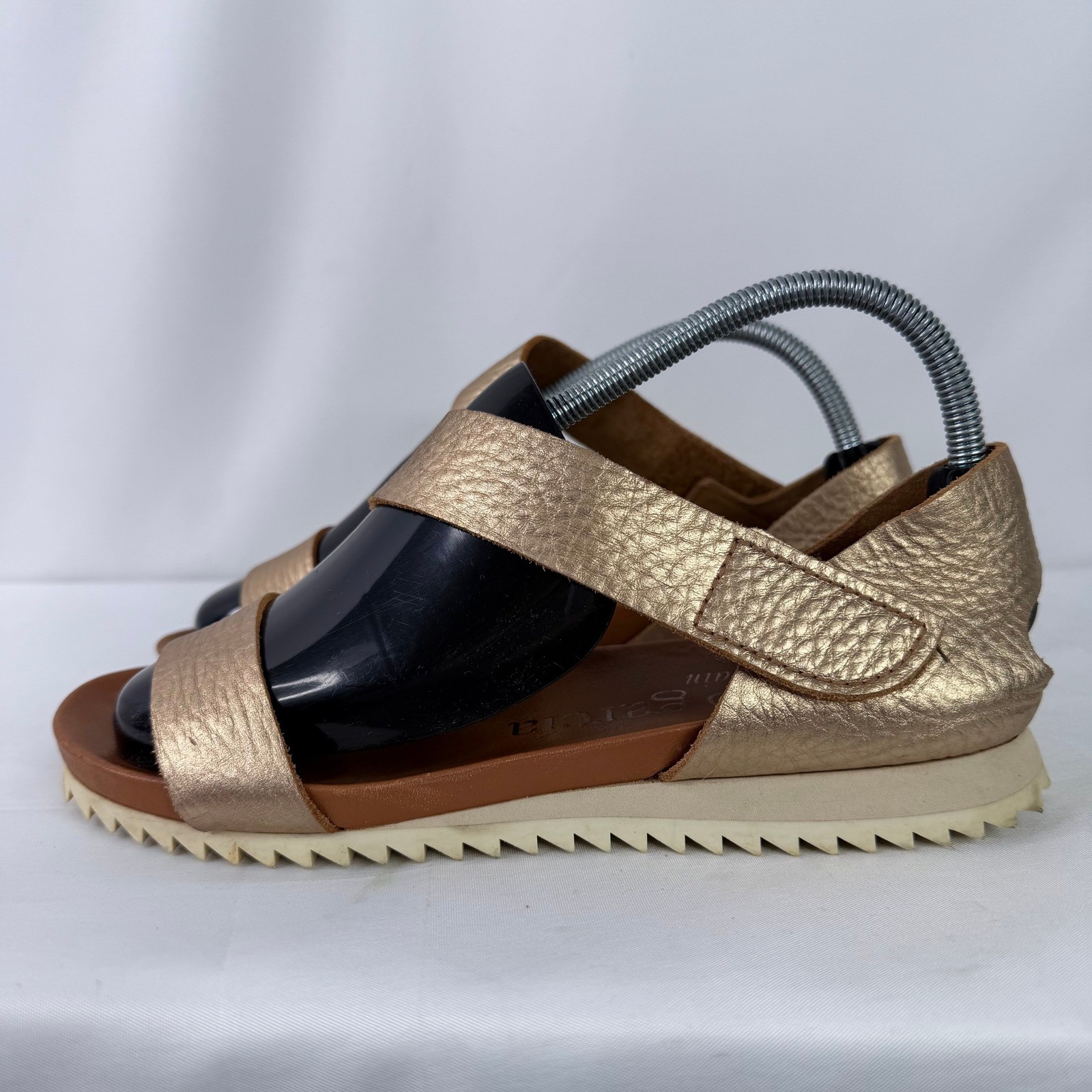 Pedro Garcia Jedda Two Strap Sandal Size 40 Cava Cervo Lame