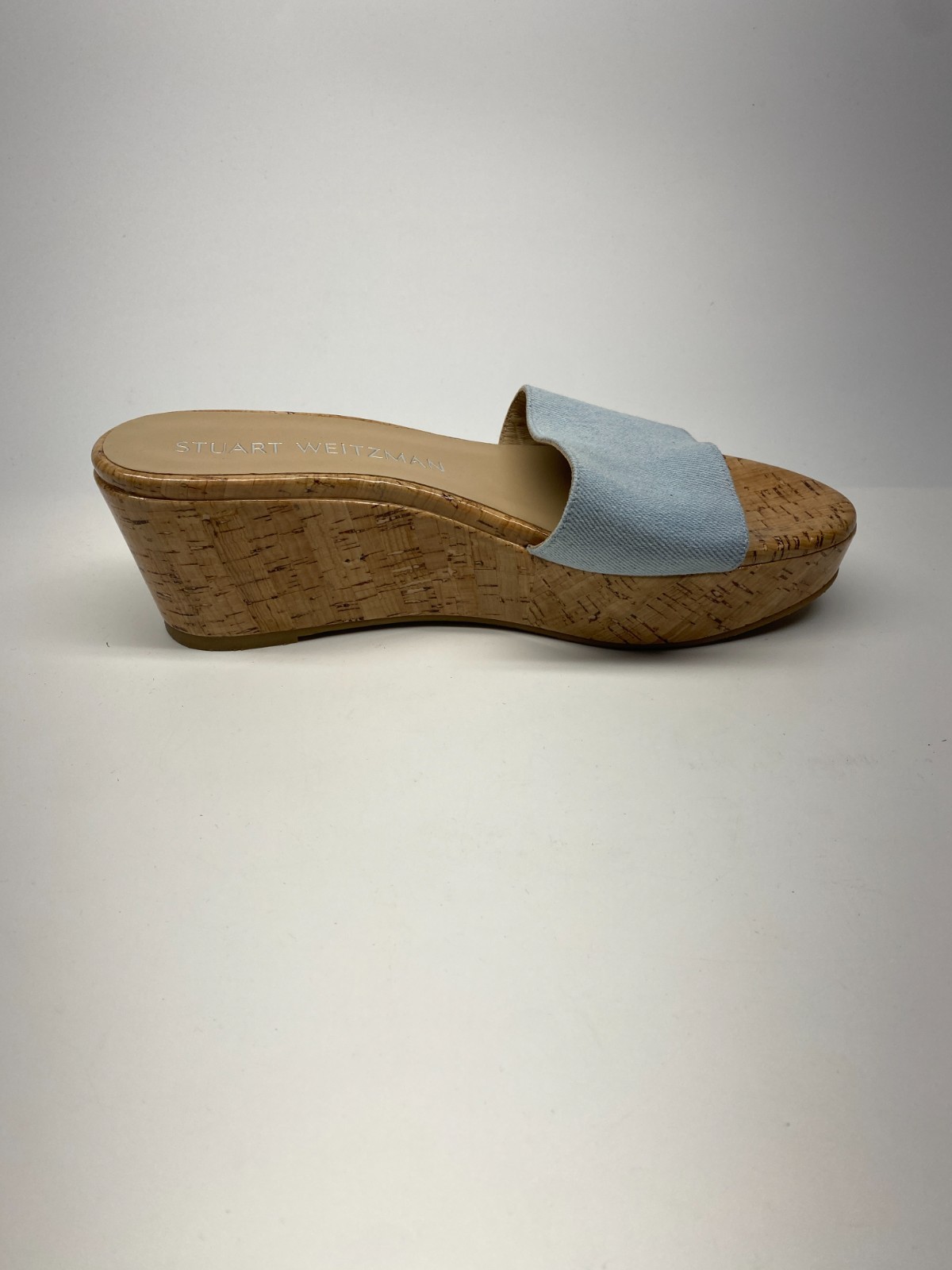 Stuart Weitzman Womens Summer Denim Wedge Sandals Sz 10 B