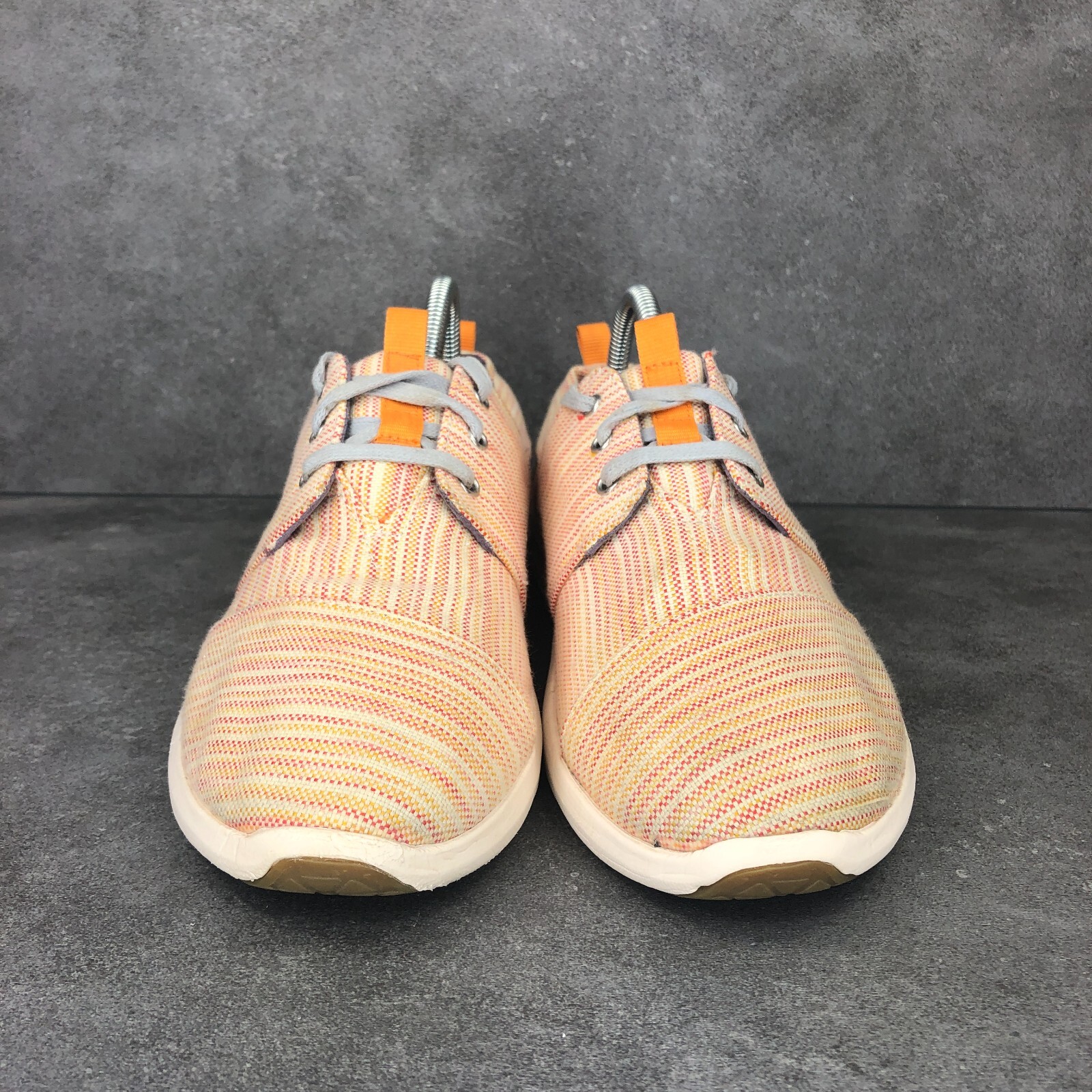 Toms Del Rey Canvas Sneaker Shoes, Orange Stripe, Women’s 9