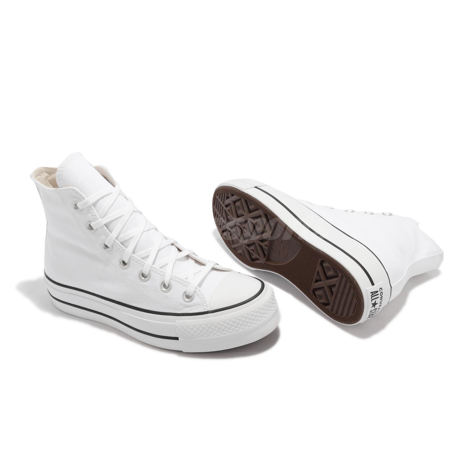 Converse Chuck Taylor All Star Lift Hi White Black Platform Women Shoes 560846C