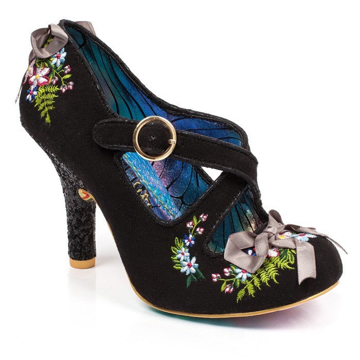 NIB Irregular Choice Carousel Beryll Blossom Black Women Heels EUR 37 (US 6 1/2)