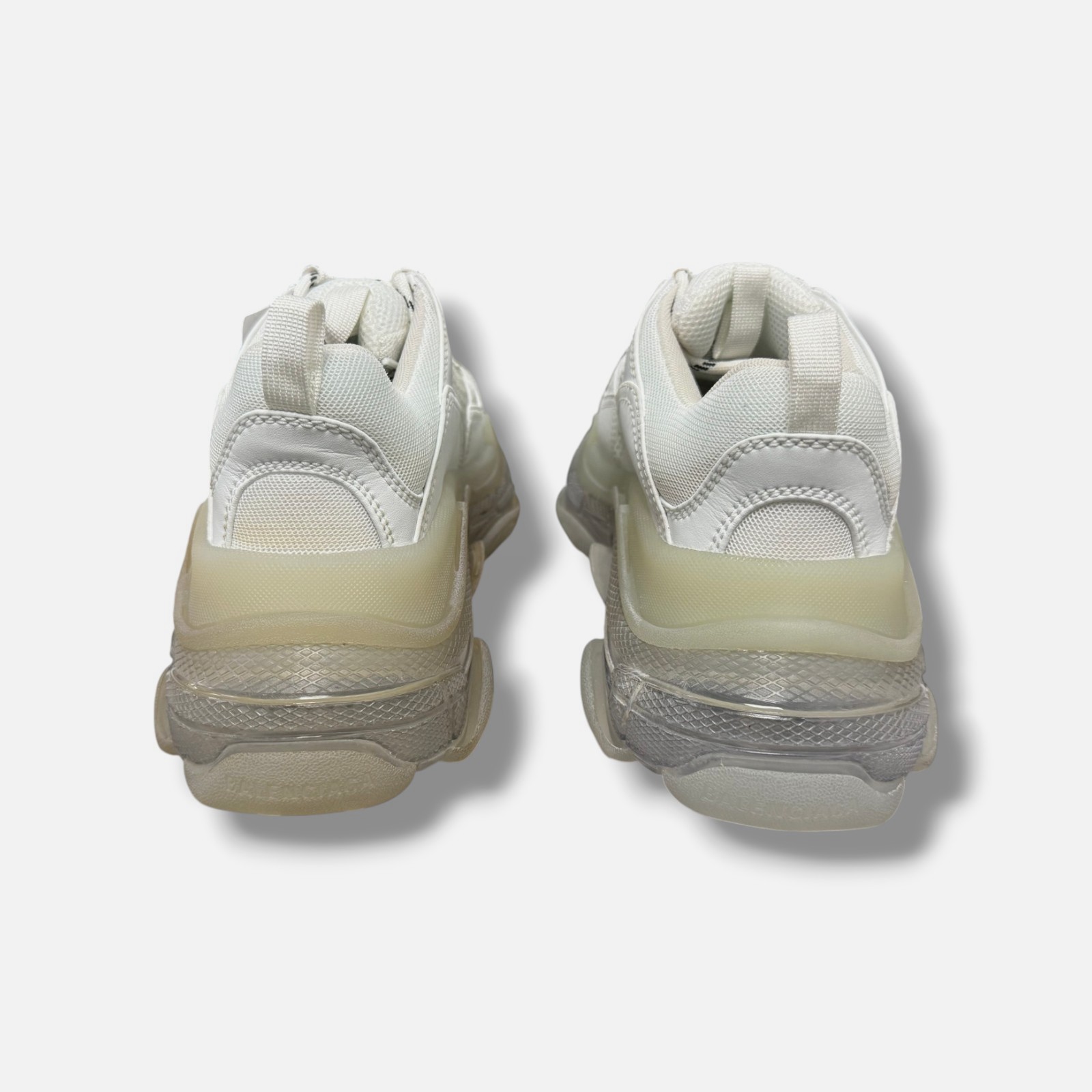 Balenciaga Women’s White Triple S Clear Sole Sneaker Shoes Size EU:37 US:7