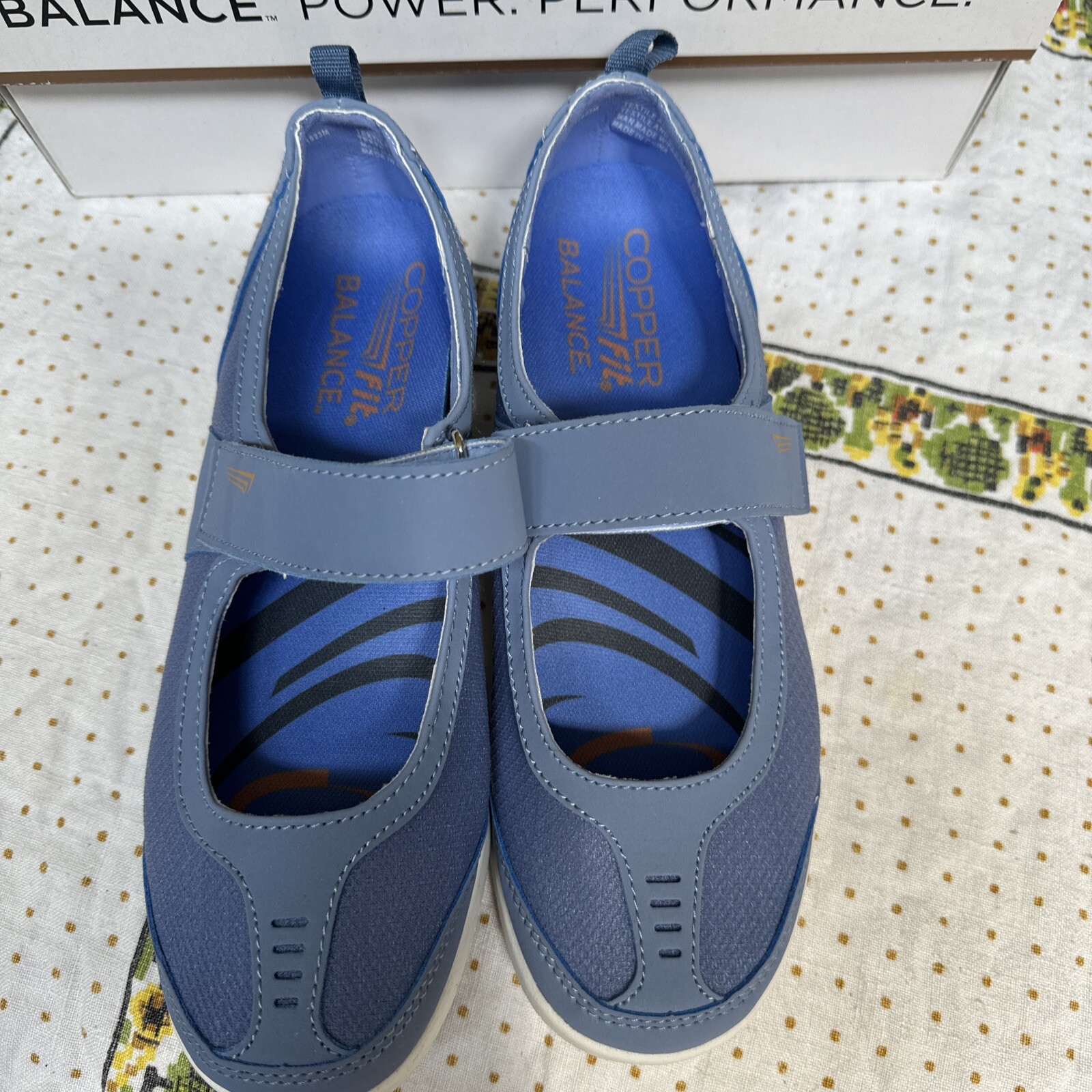 Copper Fit Womens Mary Jane Strap Blue Shoes Size 7 Medium (B,M) New W/Box