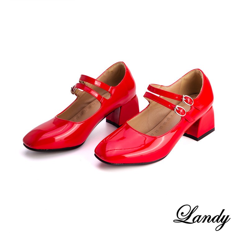 Women’s Candy Mid Block Heel Mary Janes Shiny Buckle Wedding Pump Shoes 50/52/54